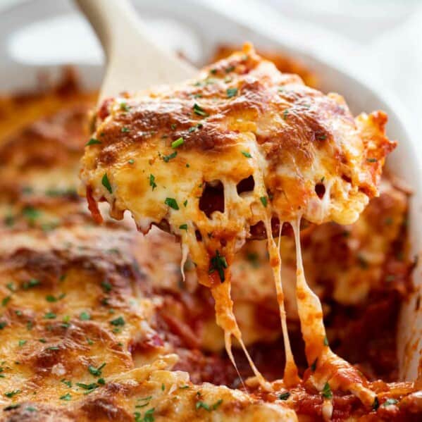 Spoon of Baked Ravioli