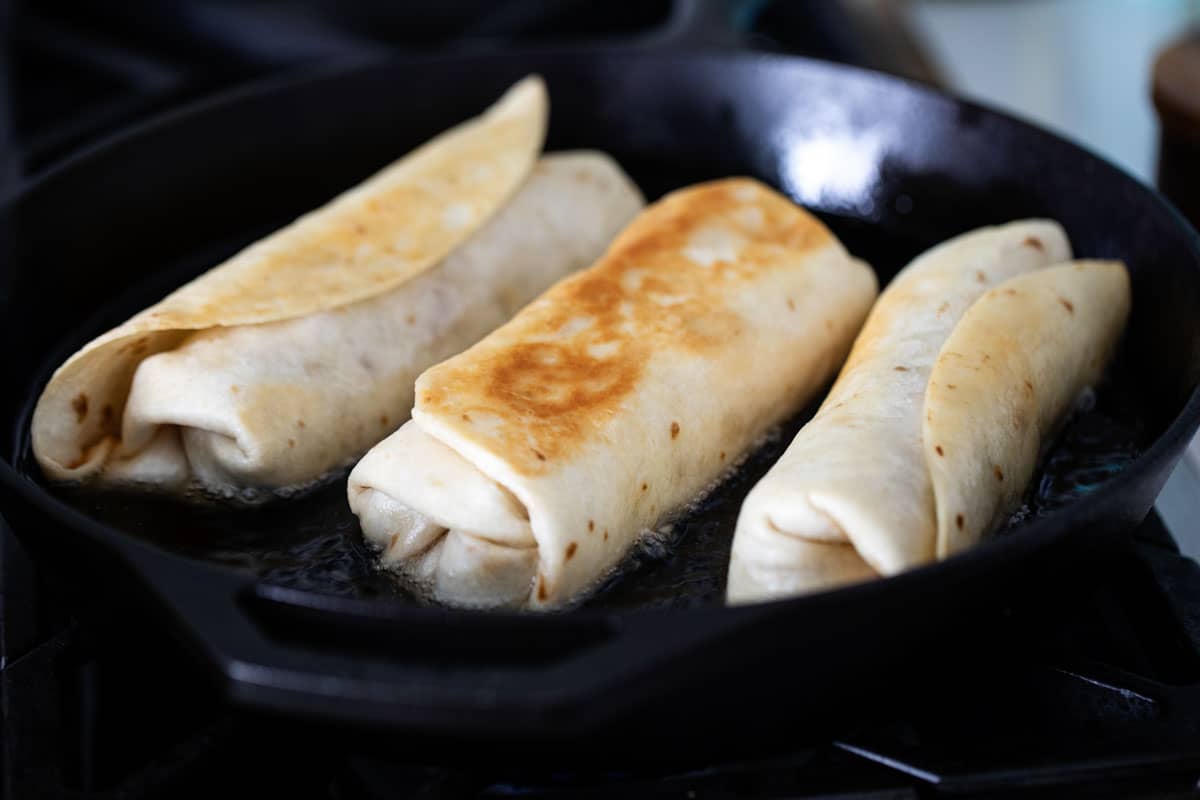 frying chimichangas