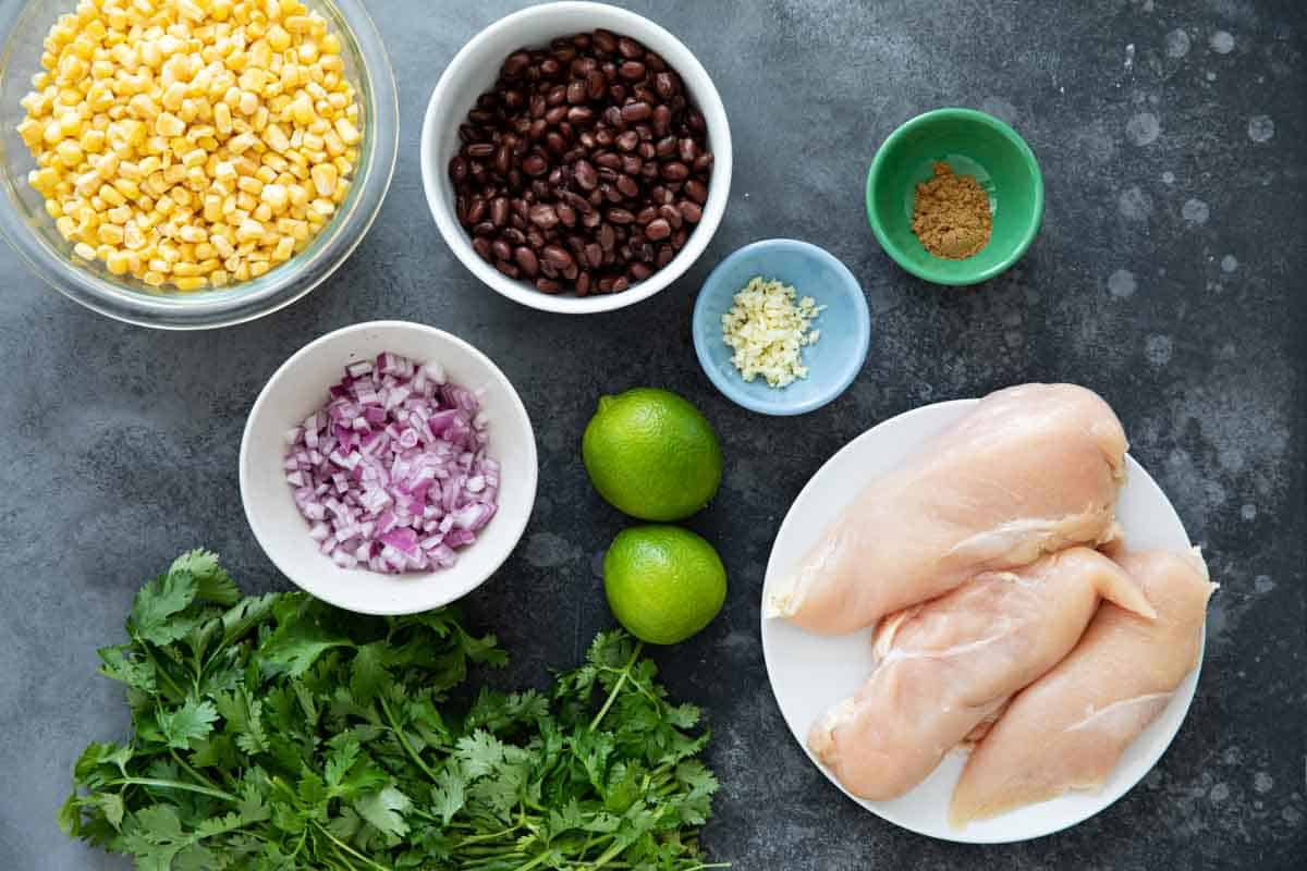 Ingredients for Slow Cooker Cilantro Lime Chicken.