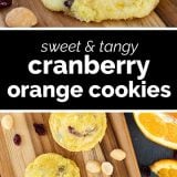 Cranberry Orange Cookies collage with text bar