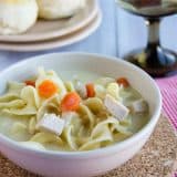 bowl of turkey noodle soup