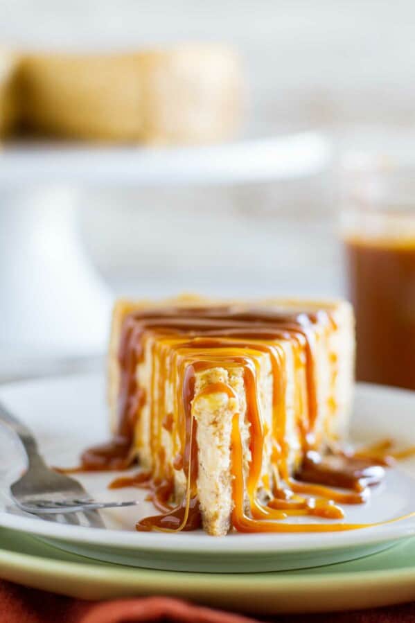 homemade pumpkin cheesecake on a plate