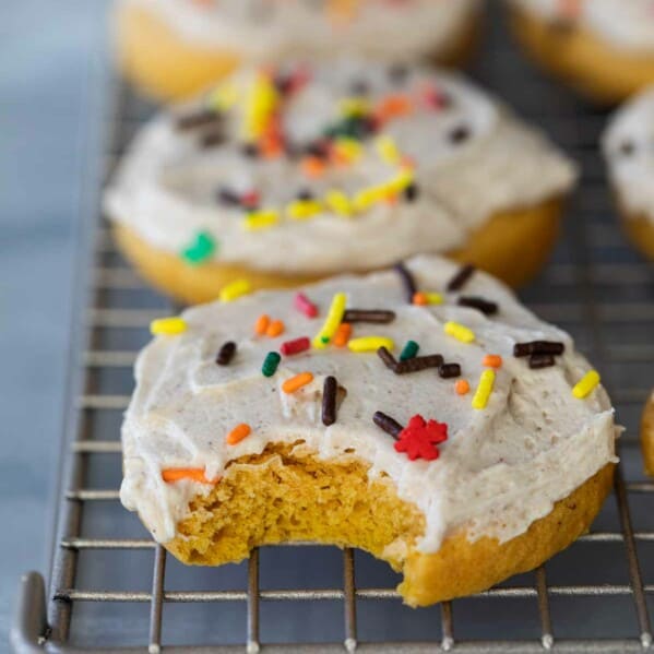 texture of Soft Pumpkin Sugar Cookies with Maple Cinnamon Buttercream