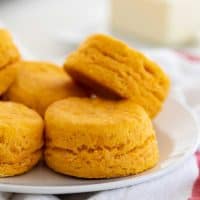 close up of sweet potato biscuits