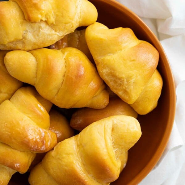 bowl of crescent rolls