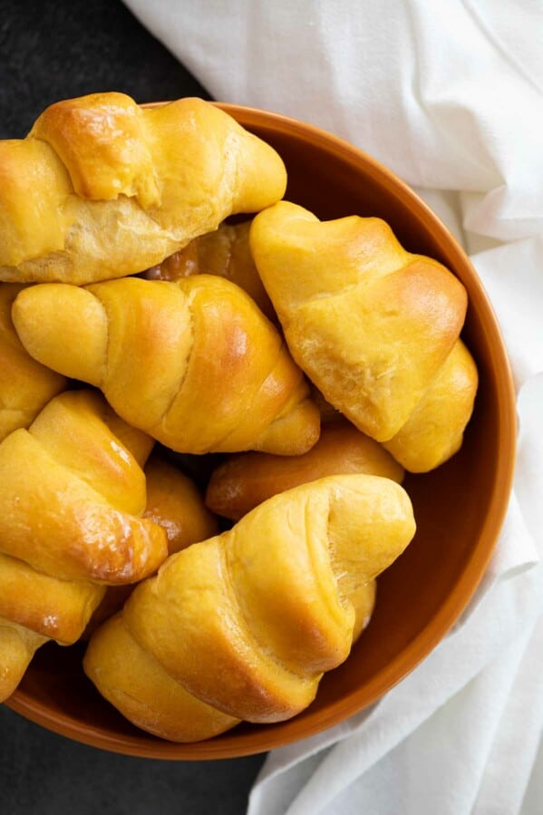 bowl of crescent rolls