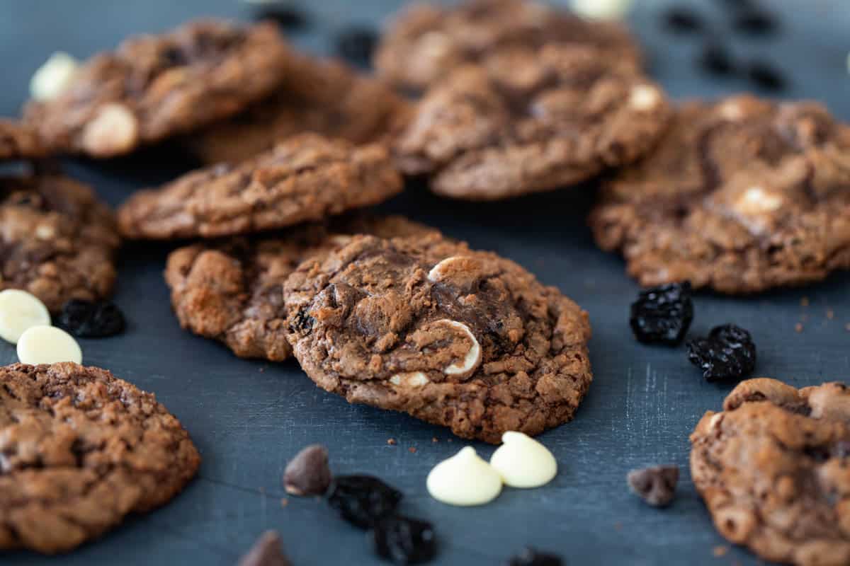 Triple Chocolate Cookies with Dried Cherries