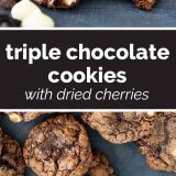 how to make Triple Chocolate Cookies with Dried Cherries