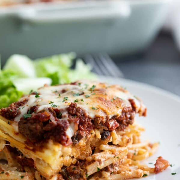 Baked Spaghetti on a Plate