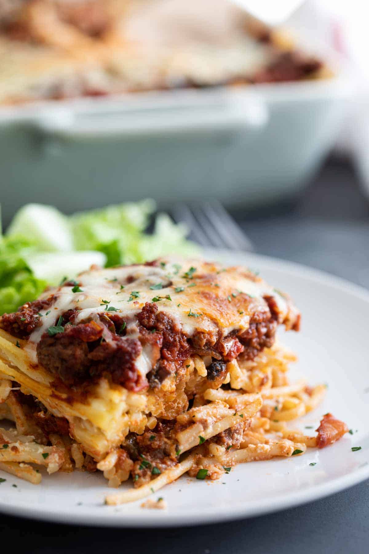 Baked Spaghetti on a Plate