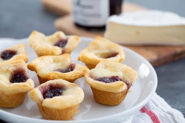 Raspberry Jam and Brie in Crescent Cups