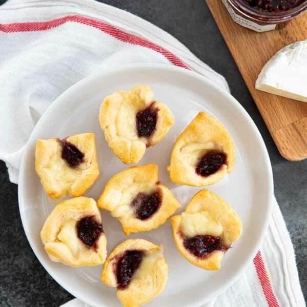 Brie Bites with Raspberry Jam and Crescent Rolls