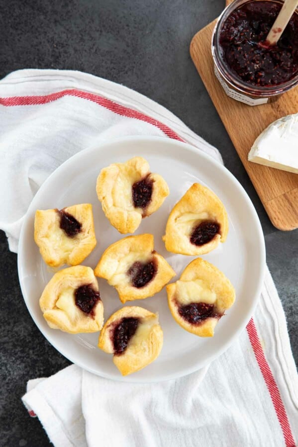 Brie Bites with Raspberry Jam and Crescent Rolls