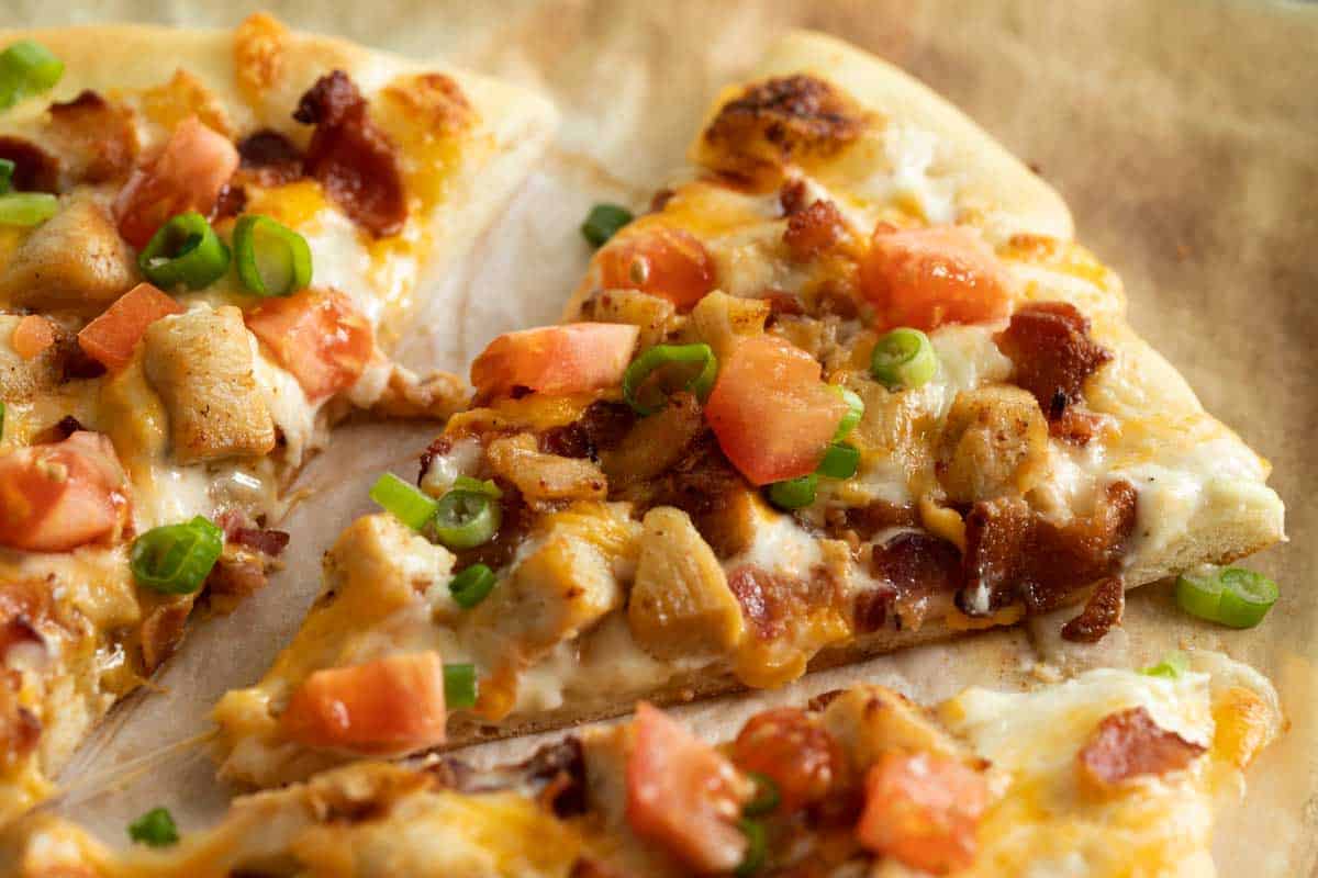 Slice of Chicken Bacon Ranch Pizza