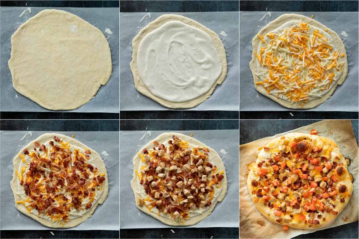 Toppings for chicken bacon ranch pizza