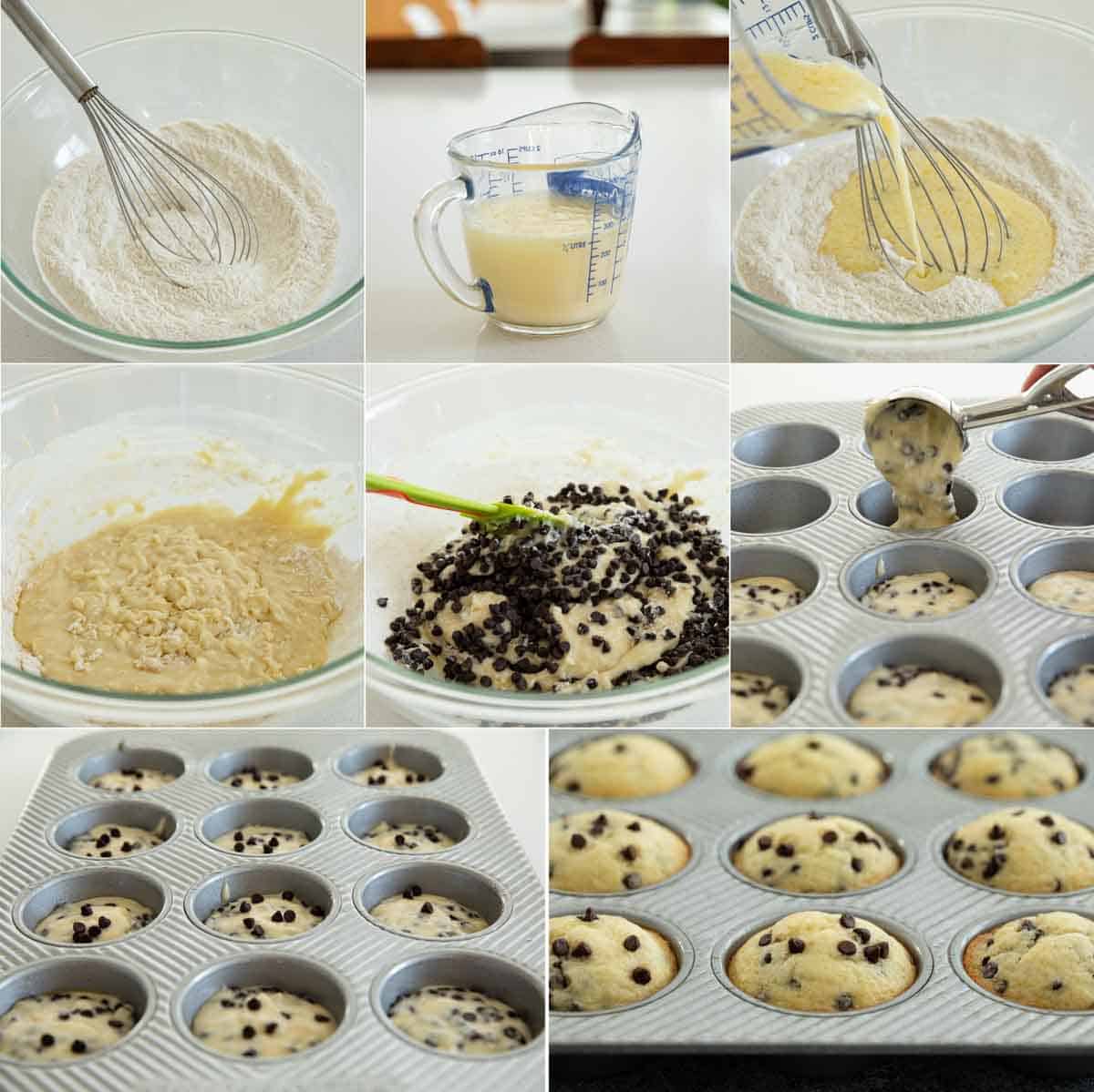steps to make chocolate chip muffins