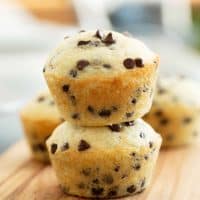 stacked chocolate chip muffins