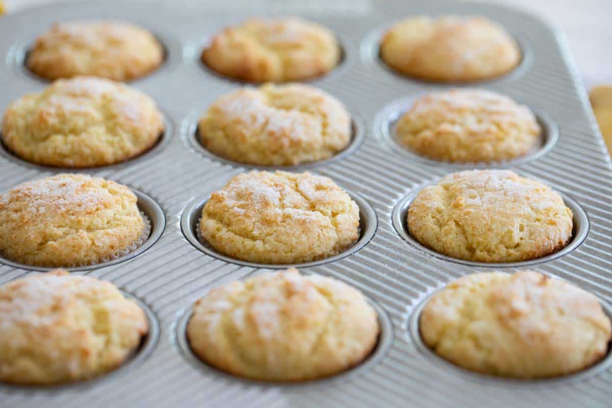 Lemon Muffins in a tin