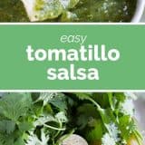 Tomatillo Salsa Verde collage with text bar