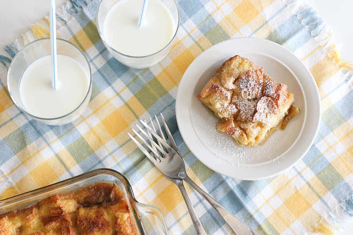 baked french toast with pear and vanilla