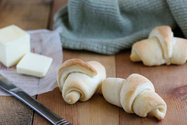 Butterhorns with butter