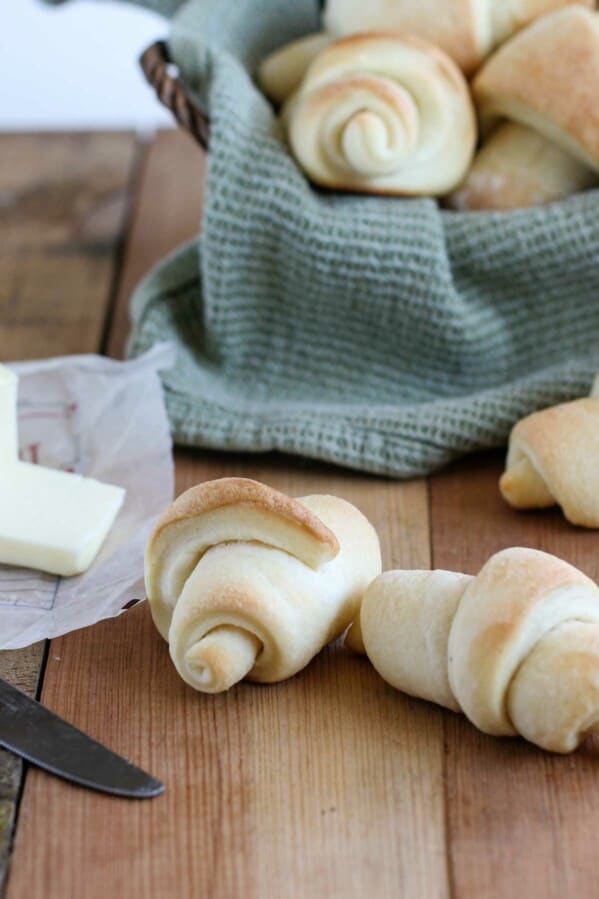 butterhorns on a table