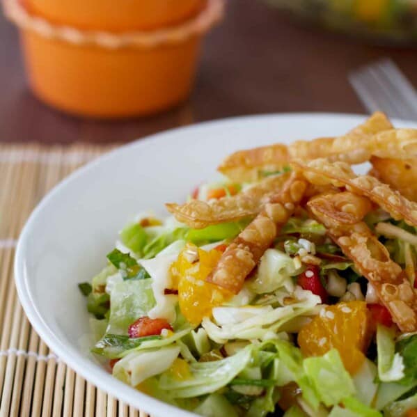 Chinese Chopped Salad with Wontons and Oranges