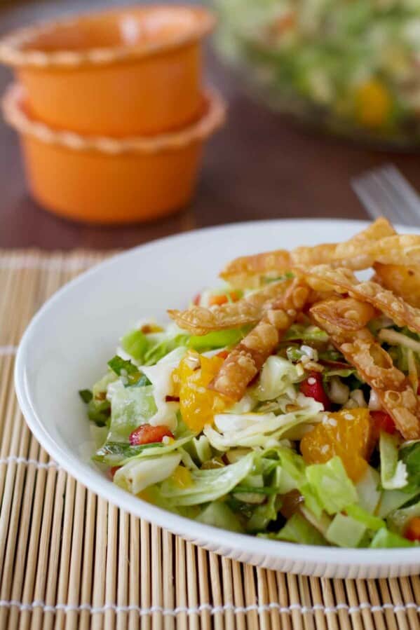 Chinese Chopped Salad with Wontons and Oranges