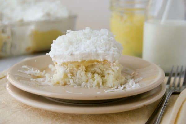 Poke Cake with Lemon and Coconut
