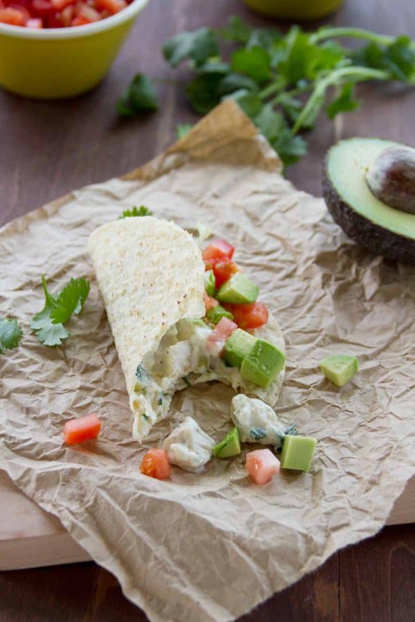 Creamy Cilantro Chile Taco with toppings