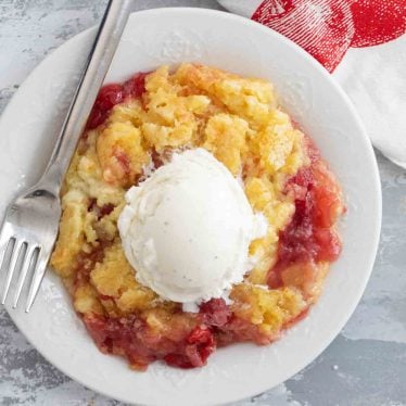 Pineapple and Cherry Dump Cake serving