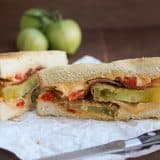 Inside of Fried Green Tomato Sandwich