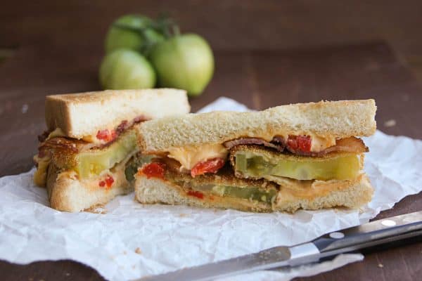 Inside of Fried Green Tomato Sandwich