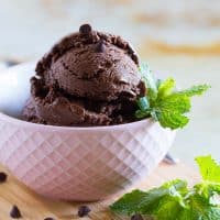 Healthy Chocolate Mint Ice Cream Made with bananas