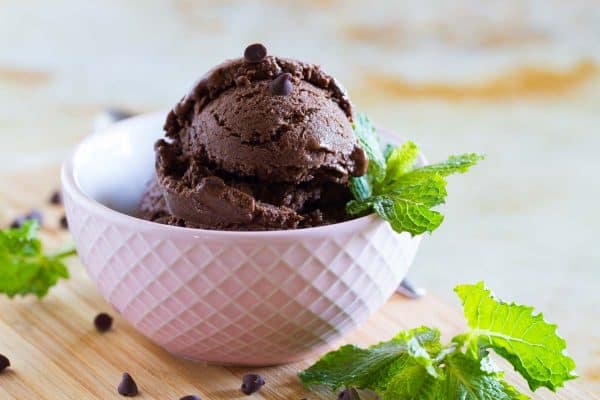 Healthy Chocolate Mint Ice Cream Made with bananas