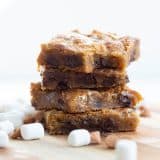 butterscotch blondies with marshmallows and chocolate chips