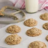 Baked cookies with oatmeal and toffee