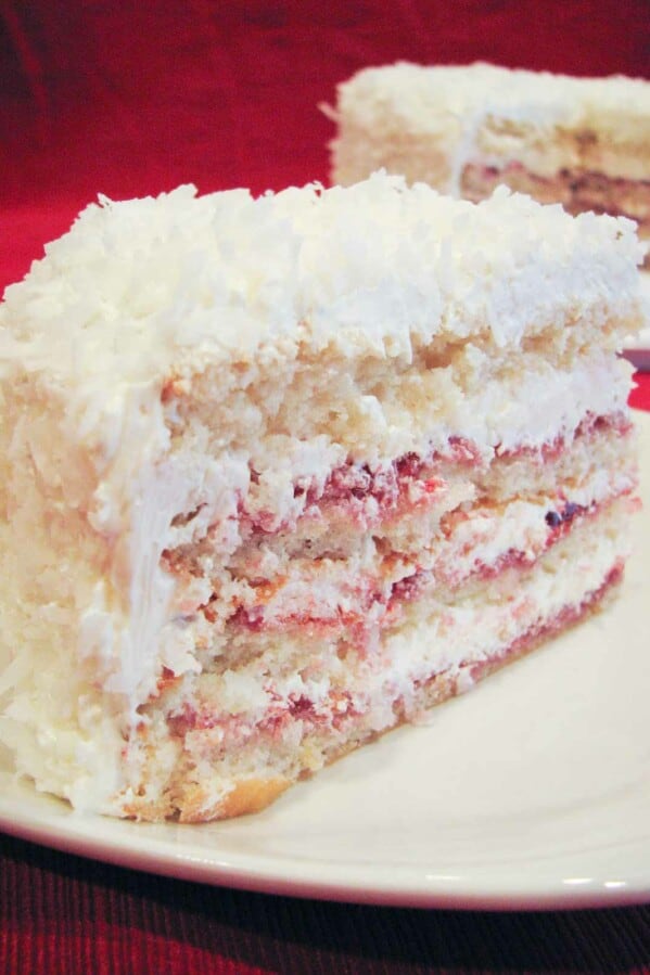 Perfect Party Cake with Raspberry and Coconut