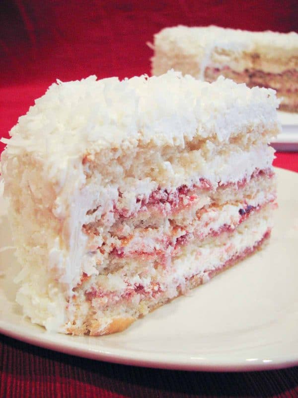 Perfect Party Cake with Raspberry and Coconut