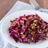 Red Cabbage Salad with golden raisins