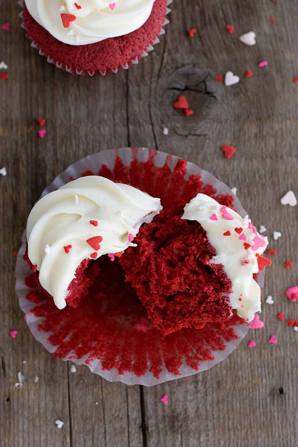 Texture of Red Velvet Cupcakes