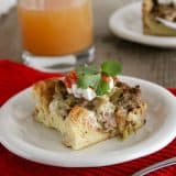 Piece of Sausage, Mushroom and Green Chile Casserole