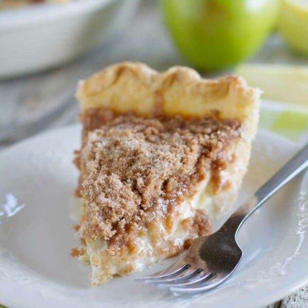 Slice of Sour Cream Apple Pie