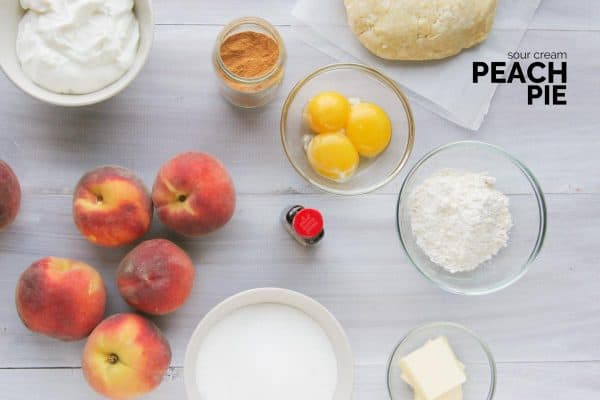 Ingredients for Sour Cream Peach Pie