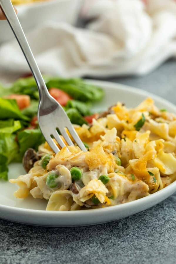 Serving of Tuna Noodle Casserole