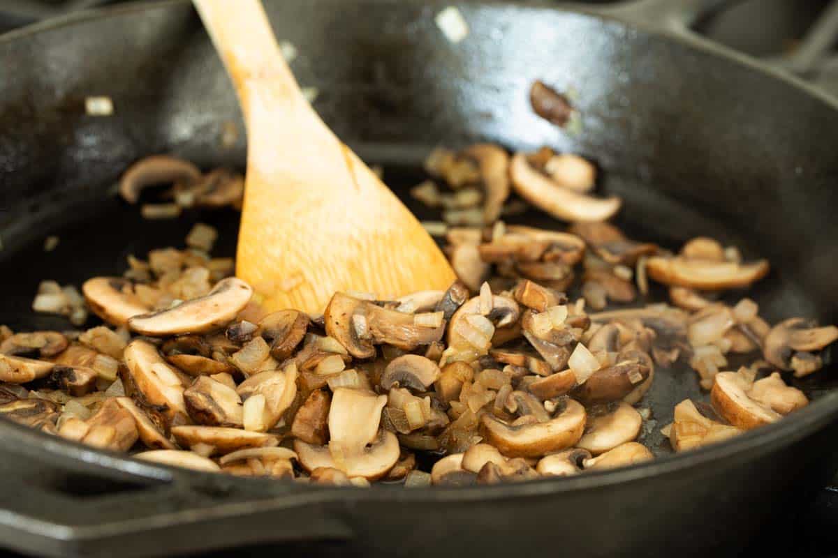 A childhood classic that should be in every recipe repertoire, this Tuna Casserole is nostalgic and comforting and creamy and delicious. It’s always a family favorite for a reason! Sauteed Mushrooms and Onions