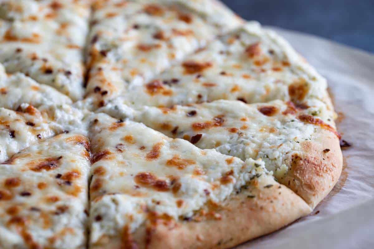 White Pizza Recipe With Ricotta Mozzarella And Parmesan Taste And Tell