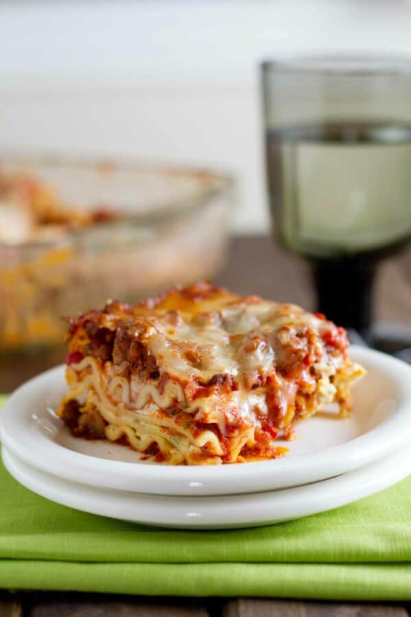 American Lasagna on a plate