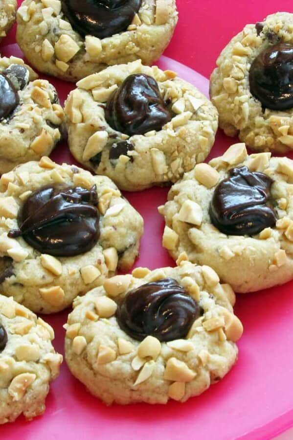 Chocolate Peanut Butter Thumbprint Cookies