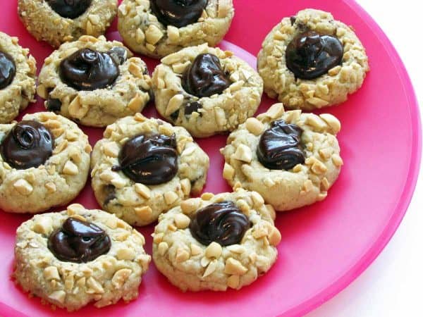 Chocolate Peanut Butter Thumbprint Cookies